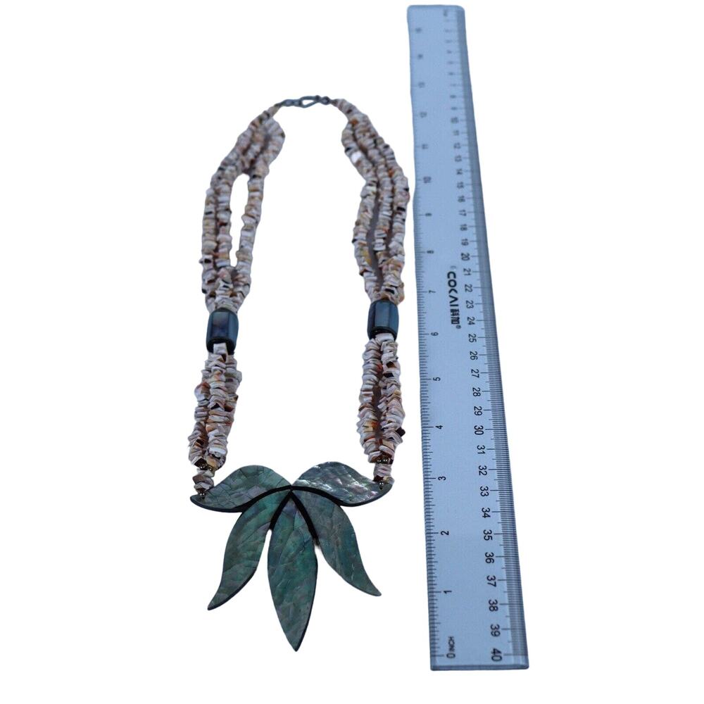 Lovely Abalone Shell Statement Necklace Large Aba… - image 2